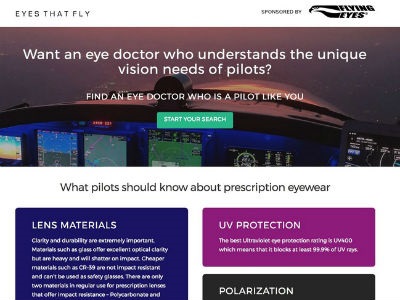  Flying Eyes Optics Sponsors Website Dedicated to Vision Needs of Pilots